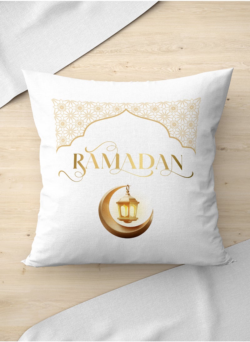 LOWHA - Polyester Pillowcase Cushion Cover with Ramadan Crescent and Lantern Design - Image 1