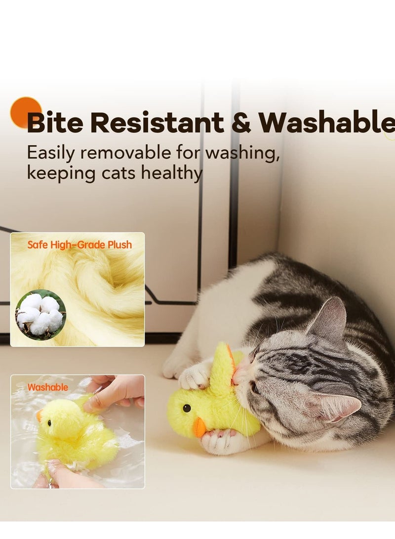 الأزرق جي دبليو Rechargeable Duckling Shaped Cat Toy Kick Touch-activated Plush Interactive Action - Image 5