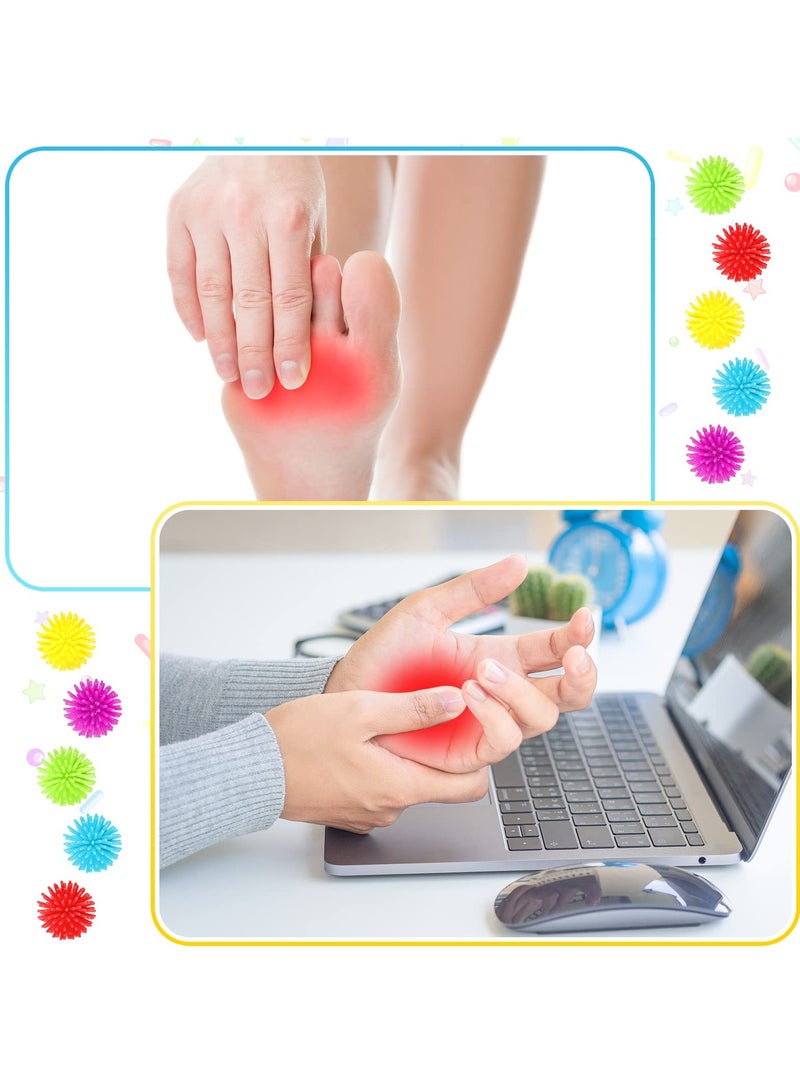 KASTWAVE 25 Pack Spiky Stress Mini Balls Toy Soft Fidget Sensory Balls Toy Multi Color Mini Balls Spiky Hedge Balls for Teens and Adults Birthday Party Favors(1.18 Inches) - Image 3