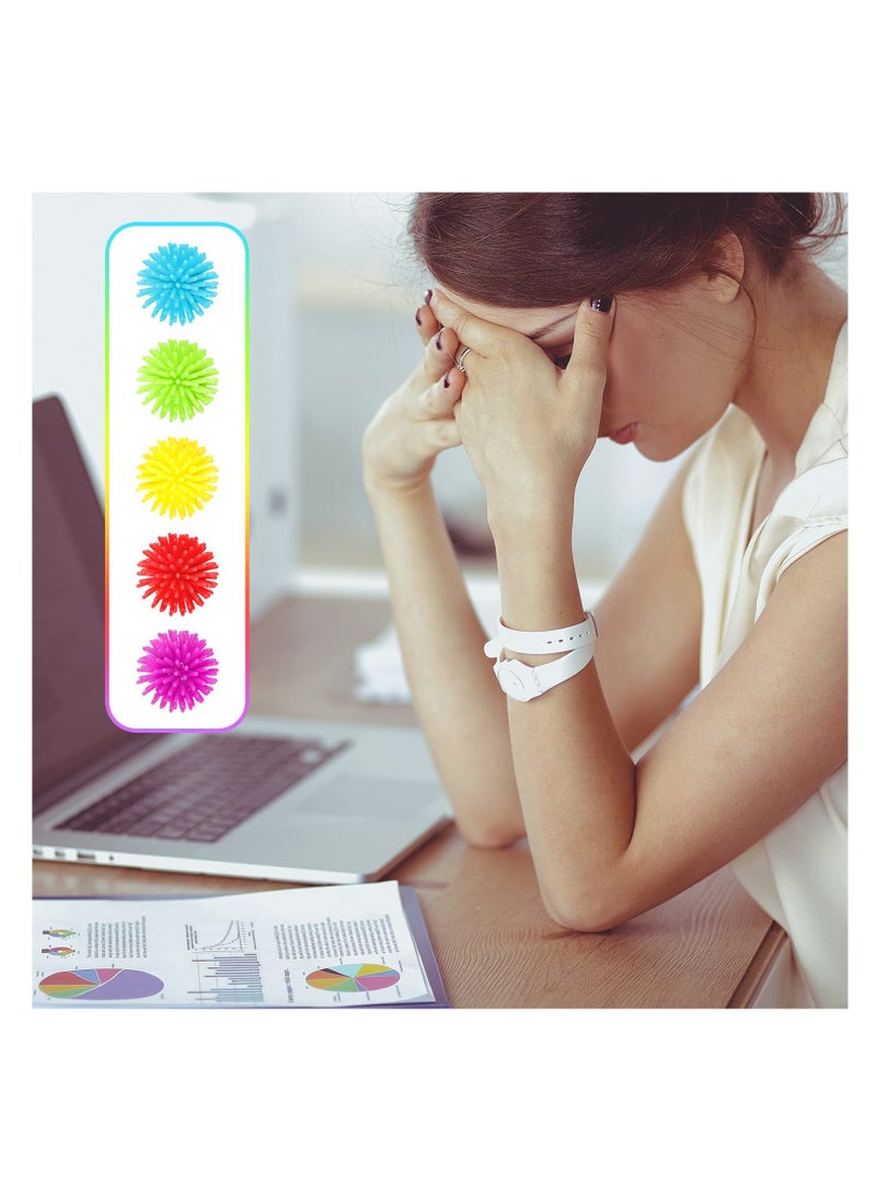 KASTWAVE 25 Pack Spiky Stress Mini Balls Toy Soft Fidget Sensory Balls Toy Multi Color Mini Balls Spiky Hedge Balls for Teens and Adults Birthday Party Favors(1.18 Inches) - Image 5