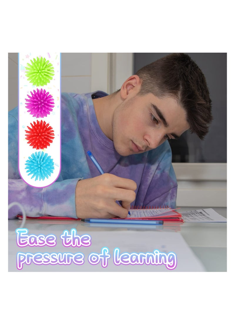 KASTWAVE 25 Pack Spiky Stress Mini Balls Toy Soft Fidget Sensory Balls Toy Multi Color Mini Balls Spiky Hedge Balls for Teens and Adults Birthday Party Favors(1.18 Inches) - Image 4