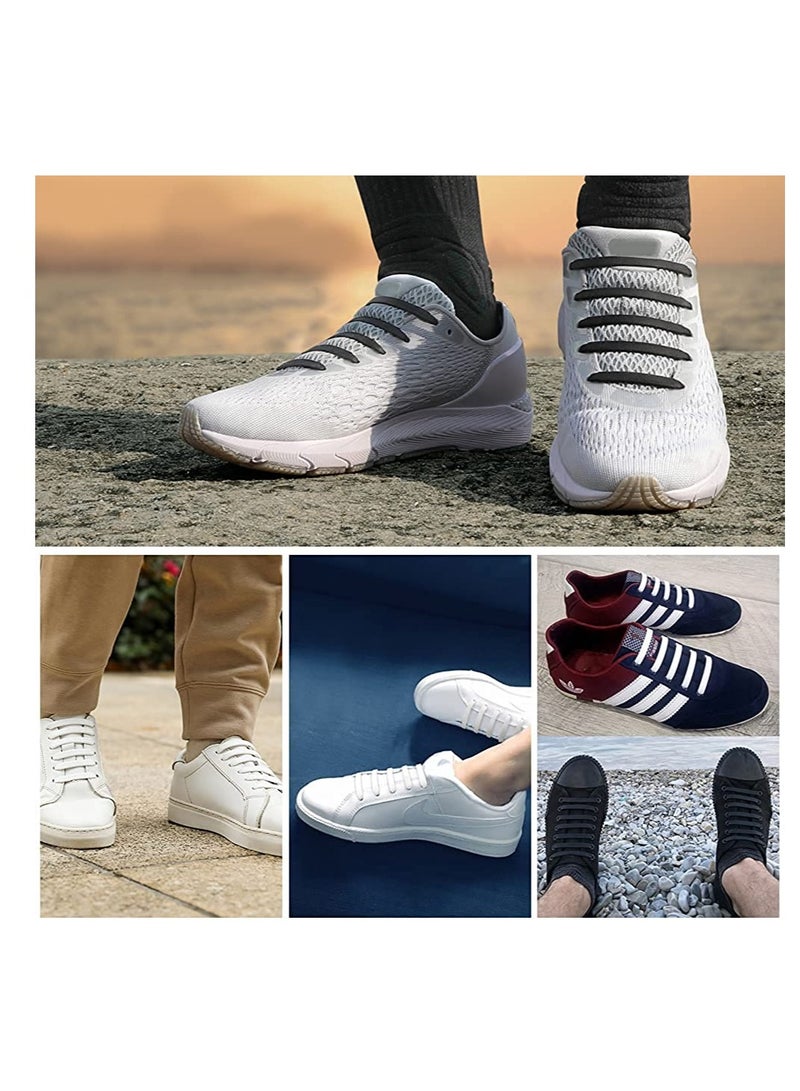 No Tie Shoelaces for Kids, Stretch Silicone Elastic Shoe Laces, Lazy Quick Tie Tieless Waterproof Wash-free Shoe Laces for Sneakers Running Shoes, and Casual Shoes White - Image 5