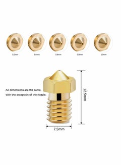 Y&D Printer Nozzle AE 25 PCS 3D, 0.2/0.4/0.6/0.8/1.0 mm Hardened Steel for ABS/PLA 3D Makerbot Creality CR-10 (Gold)  - Image 4