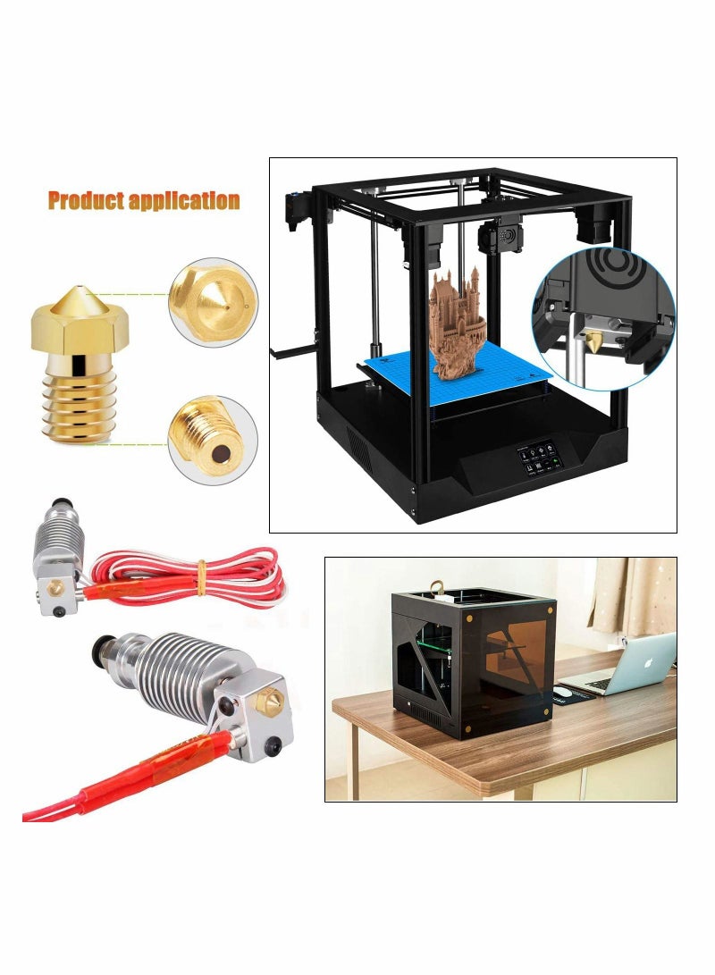 Y&D Printer Nozzle AE 25 PCS 3D, 0.2/0.4/0.6/0.8/1.0 mm Hardened Steel for ABS/PLA 3D Makerbot Creality CR-10 (Gold) - Image 3