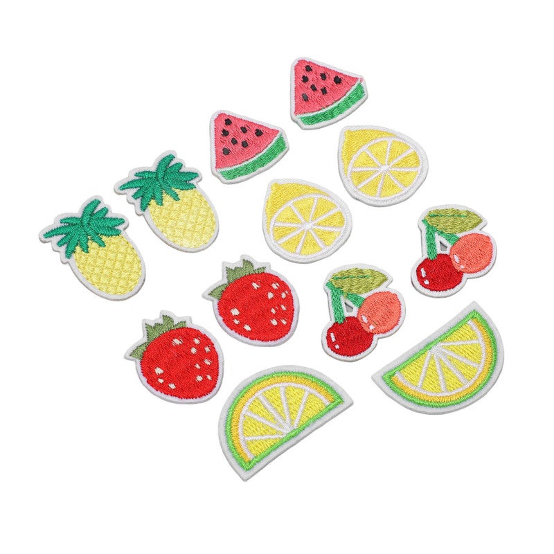 Iron On Patches 12pcs Fruit Theme Embroidered Patches - Dual Application Iron On Or Sew On Fabric Patches for DIY Clothing Accessories Kids And Teens - Image 3