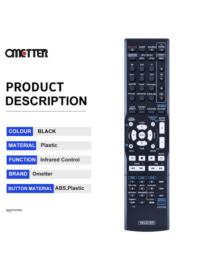 OMETTER - AXD7586 for Pioneer Remote Control VSX-519V-K VSX-521 VSX-917V-S VSX-1123 Home Theater AV A/V Audio/Video Receiver System - Image 1