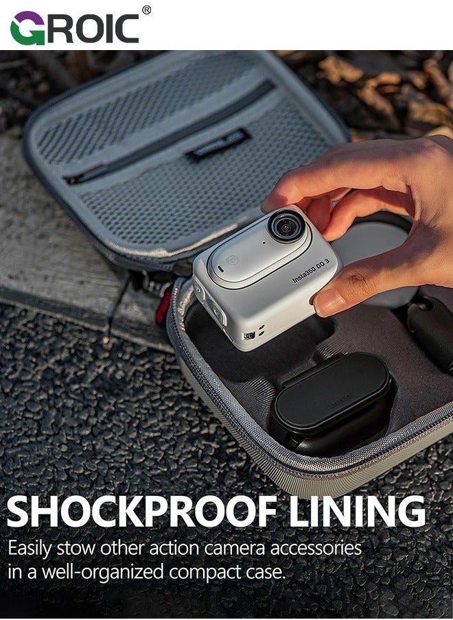 GROIC - Carrying Case for Insta360 GO 3 Action, Storage Bag Mini Protective Compatible Action Camera Accessories - Image 1