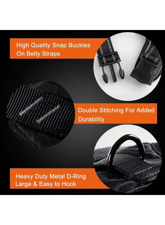 PHOEPET No Pull Dog Harness Reflective Adjustable 2 Metal Leash Hooks Soft Training Handle Over The Head Design Baby Blue L - Image 4