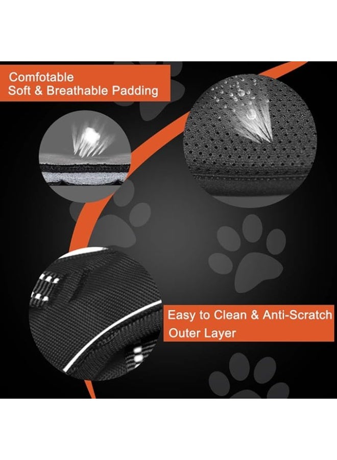 PHOEPET No Pull Dog Harness Reflective Adjustable 2 Metal Leash Hooks Soft Training Handle Over The Head Design Baby Blue L - Image 5