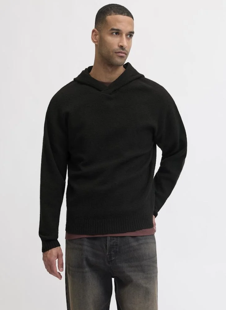 JACK & JONES Logo Regular Fit Knitted Pullover Hoodie