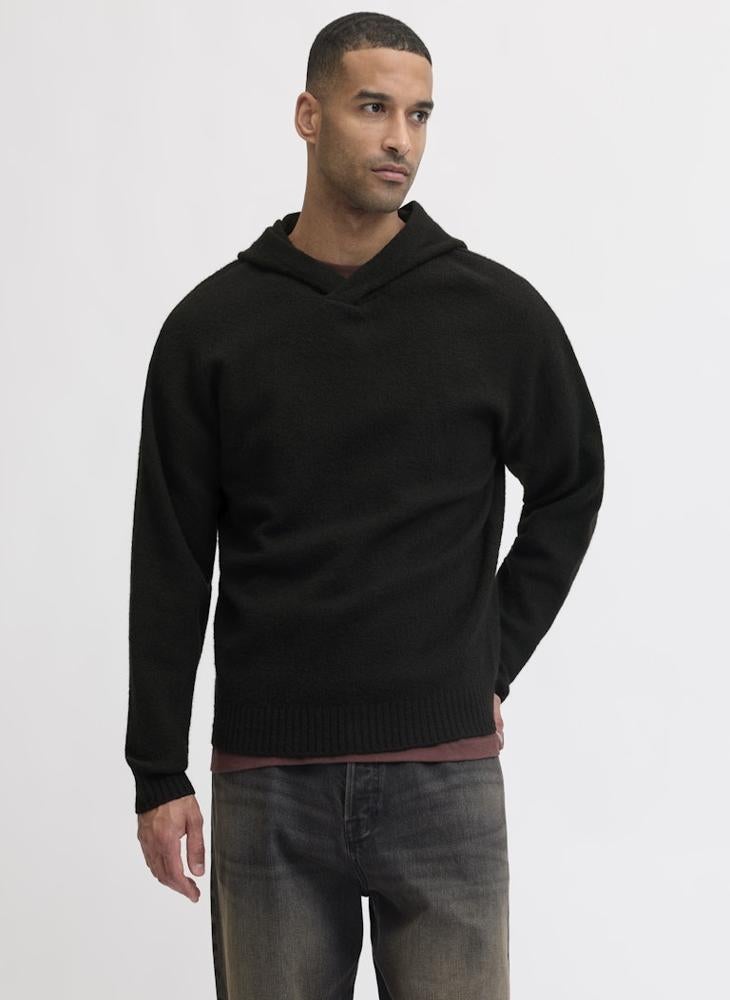 JACK & JONES Logo Regular Fit Knitted Pullover Hoodie - Image 1