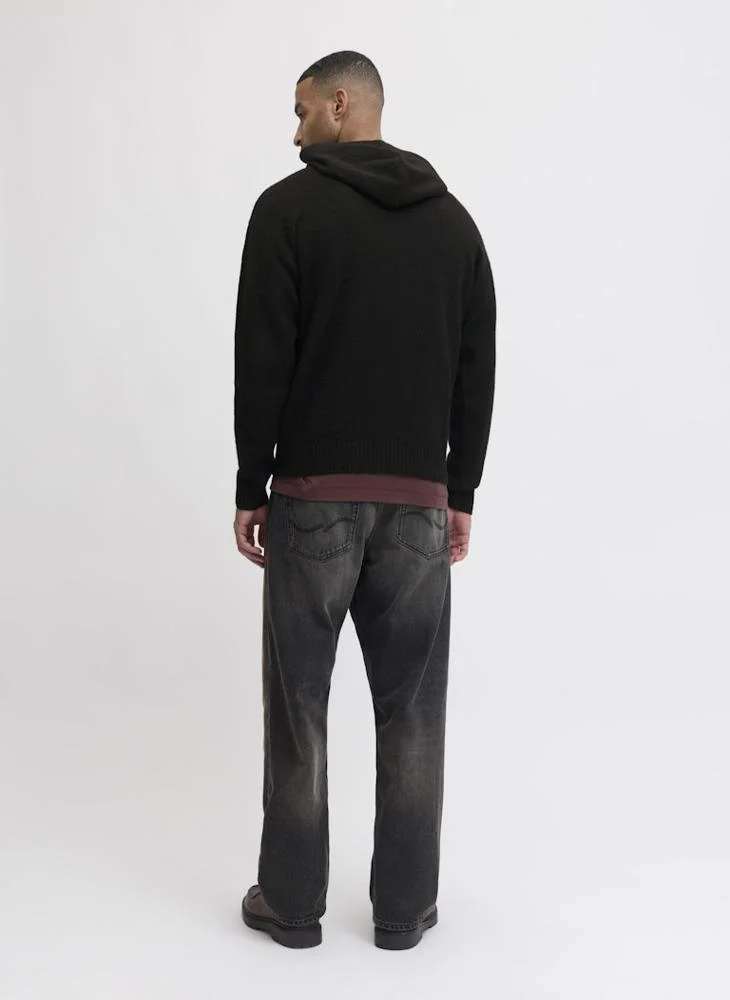 JACK & JONES Logo Regular Fit Knitted Pullover Hoodie