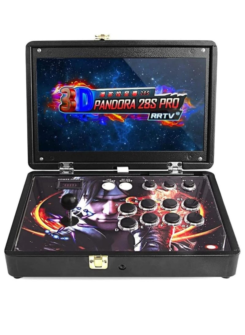 Portable Arcade Game Console 14-Inch Metal Suitcase - Supports 3D & 2D Games, Multifunction Retro Gaming Console with Built-in Games - Image 1