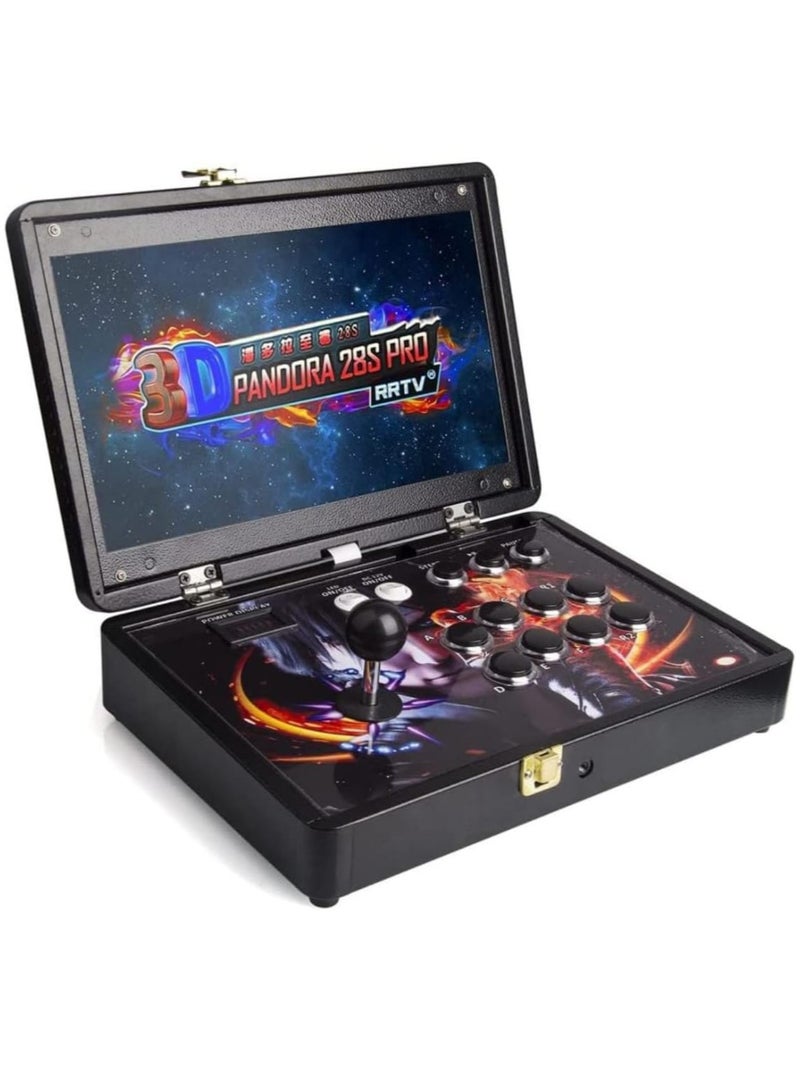 Portable Arcade Game Console 14-Inch Metal Suitcase - Supports 3D & 2D Games, Multifunction Retro Gaming Console with Built-in Games - Image 2