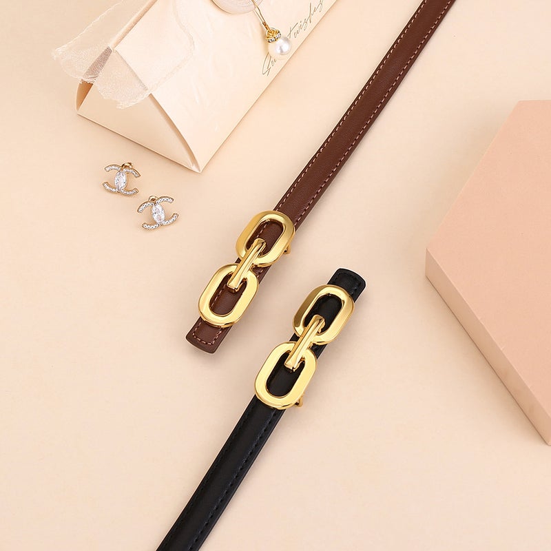 Women's Thin Genuine Leather Belt - Image 2