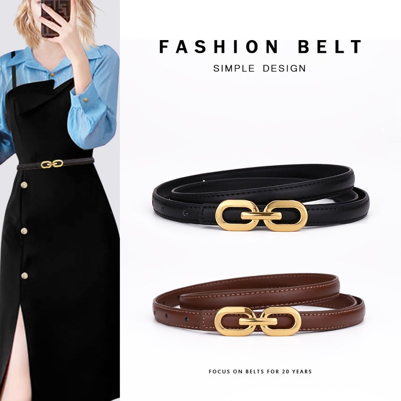 Women's Thin Genuine Leather Belt - Image 1