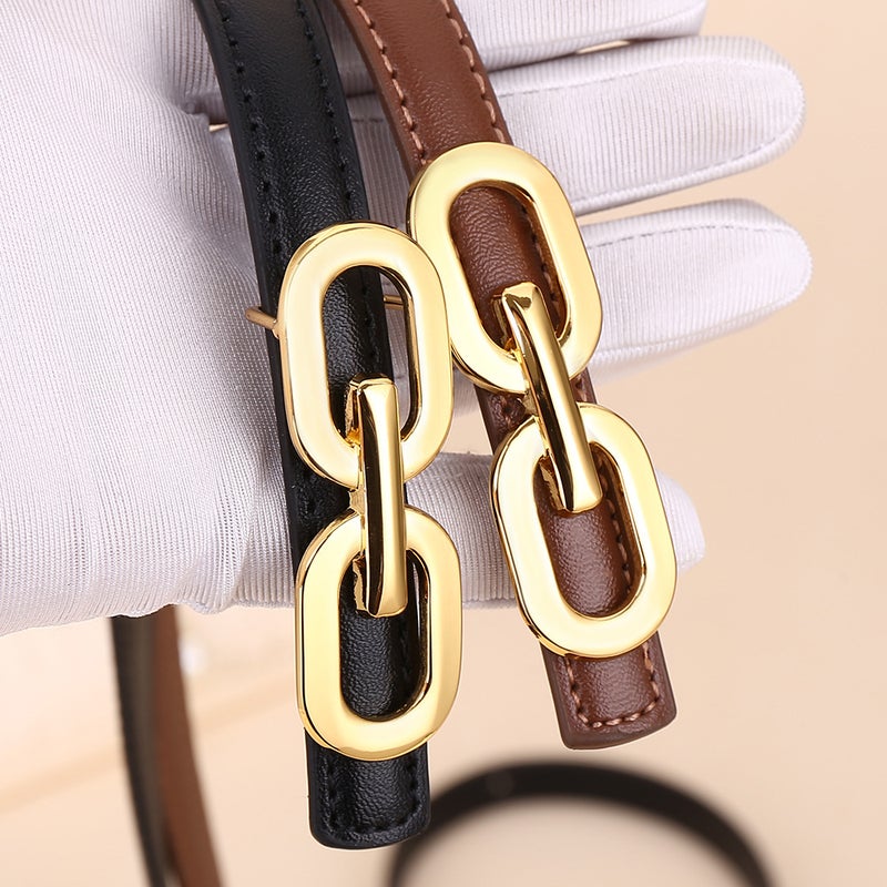 Women's Thin Genuine Leather Belt - Image 3