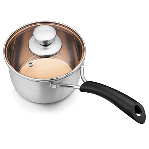 Herogo 2Qt Saucepan with Lid, 18/10 Stainless Steel Sauce Pan Pot, 2 Quart Saucepan for Gas Electric Stove Top Camping, Rust Free & Dishwasher Safe - Image 1