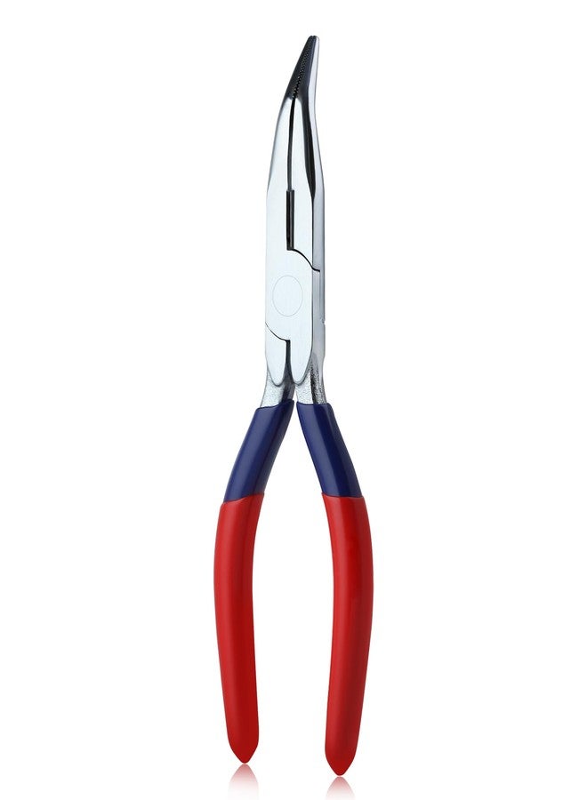 GOLD DEER 6 Inch Mini Bent Nose Pliers With Serrated Jaw - Jewelry Tool, Micro Angle Needle Nose Pliers For Gripping And Bending Wires - Image 1