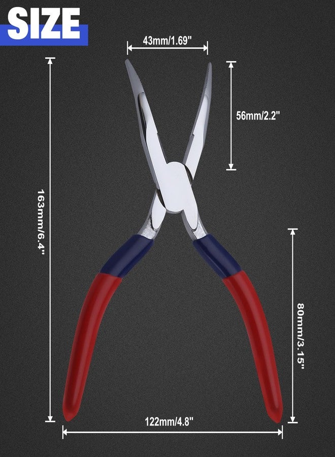 GOLD DEER 6 Inch Mini Bent Nose Pliers With Serrated Jaw - Jewelry Tool, Micro Angle Needle Nose Pliers For Gripping And Bending Wires - Image 4