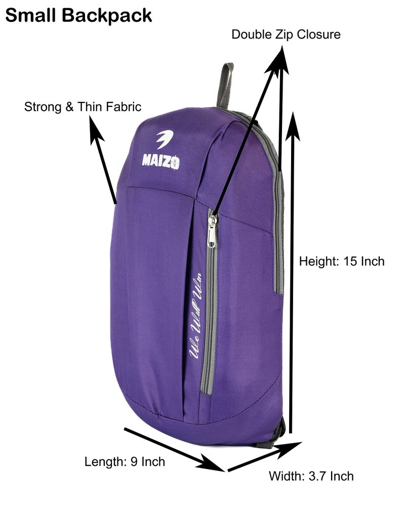 Maizo 10 Ltrs (7 Cms) Standard Backpack Bag (Purple), Small Size - Image 2