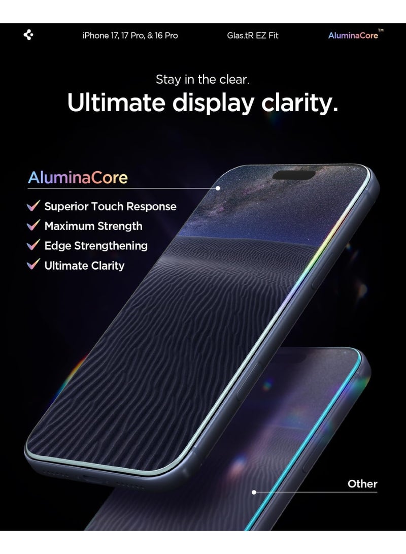 Spigen GLAStR EZ FIT HD Tempered Glass iPhone 17 PRO / 17 / 16 PRO Screen Protector - Case Friendly with Sensor Protection [1 PACK] - Image 5