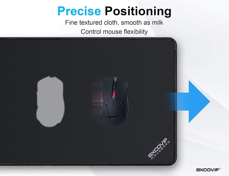 excovip Large Gaming Mouse Pad, Long Xxl Mousepad, Extended Cloth Mouse Pad/Desk Mat With Stitched Edges For Gamer, Office, Home, 35.4X11.8" Black - Image 4