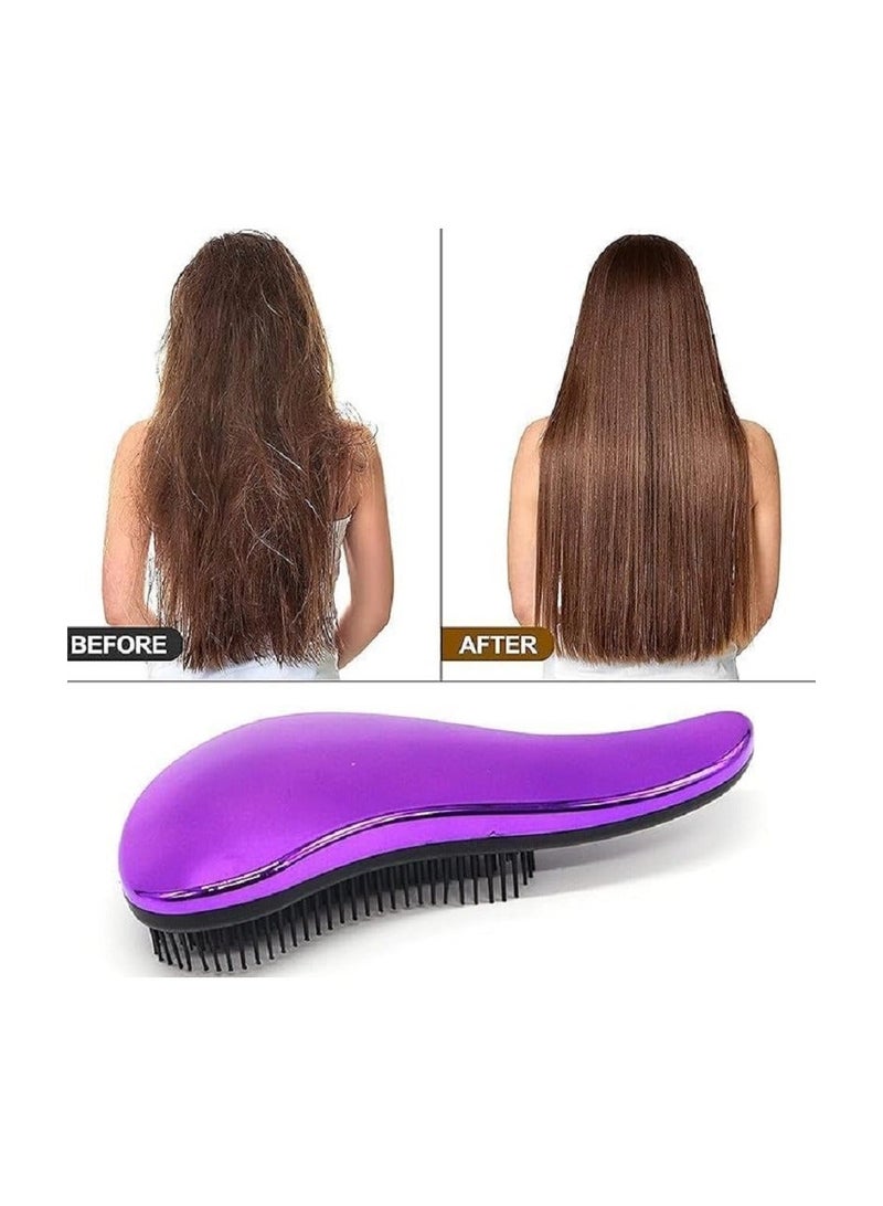 Hair detangling brush – gentle detangling without pulling or pain; multicolored, single piece. - Image 4