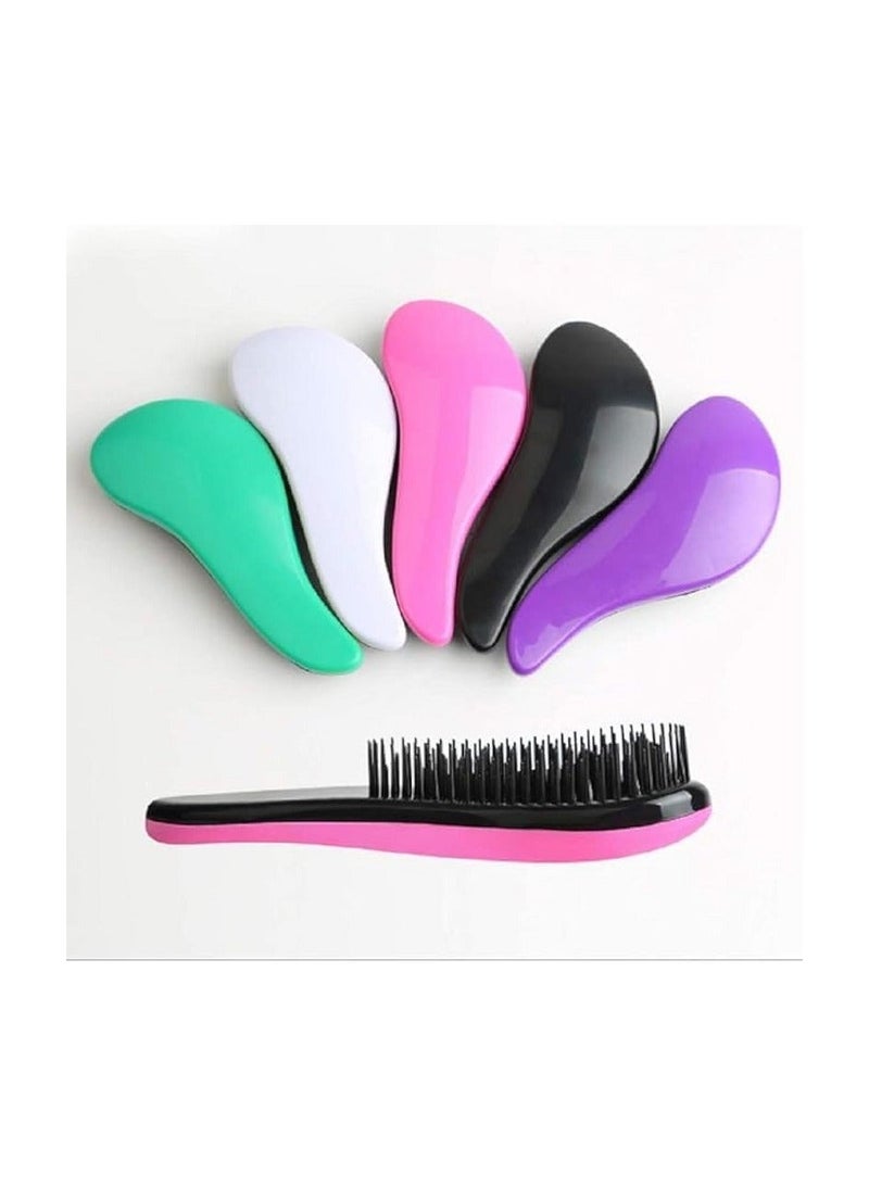 Hair detangling brush – gentle detangling without pulling or pain; multicolored, single piece. - Image 2
