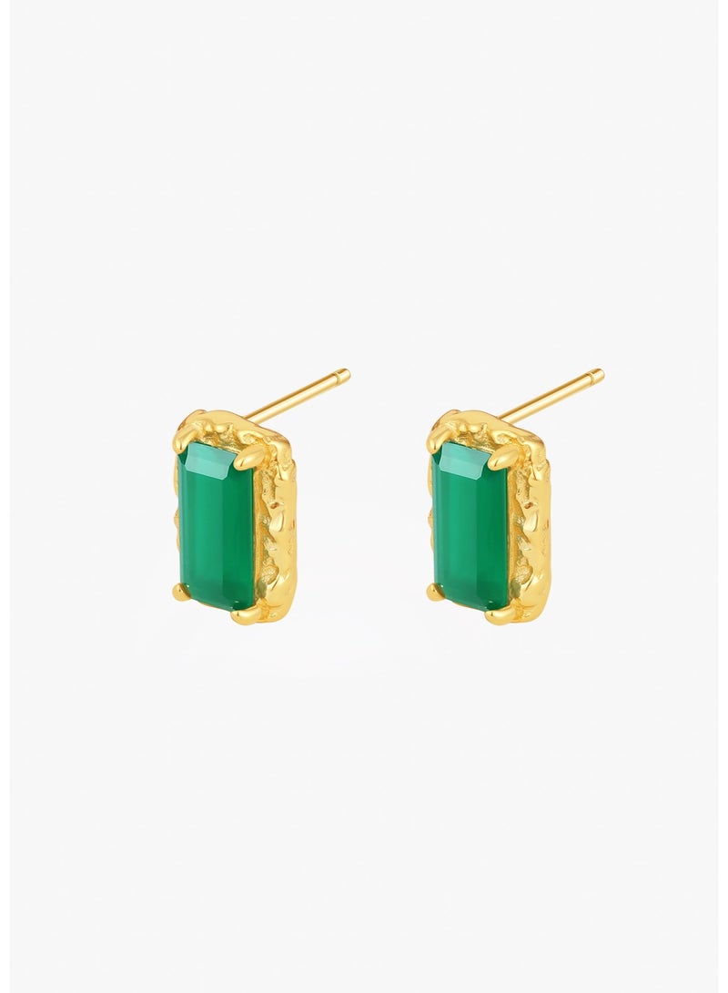 Raia Golden Vermeer Stud Earrings - 18K Gold Plated 925 Silver - Image 1