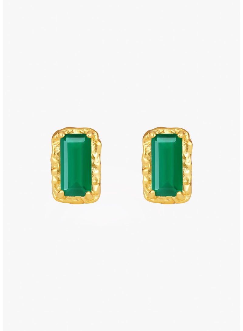 Raia Golden Vermeer Stud Earrings - 18K Gold Plated 925 Silver - Image 2