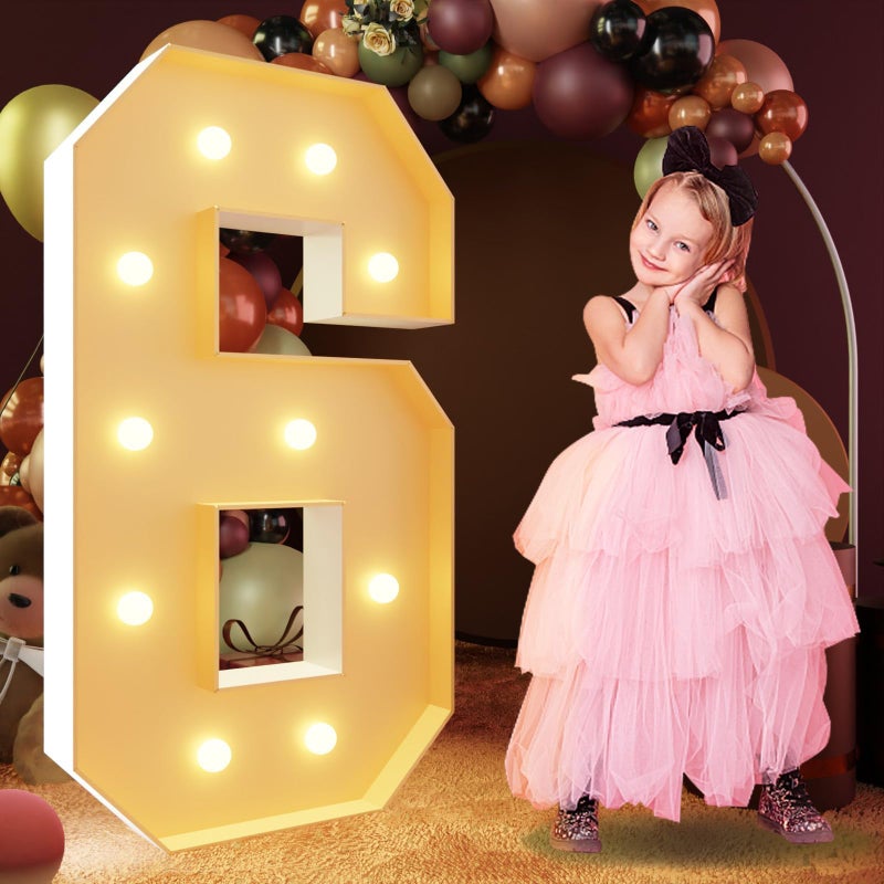 imprsv 4FT Marquee Numbers Light Up Letters for 60th Birthday Decorations PreCut Foam Board Kit