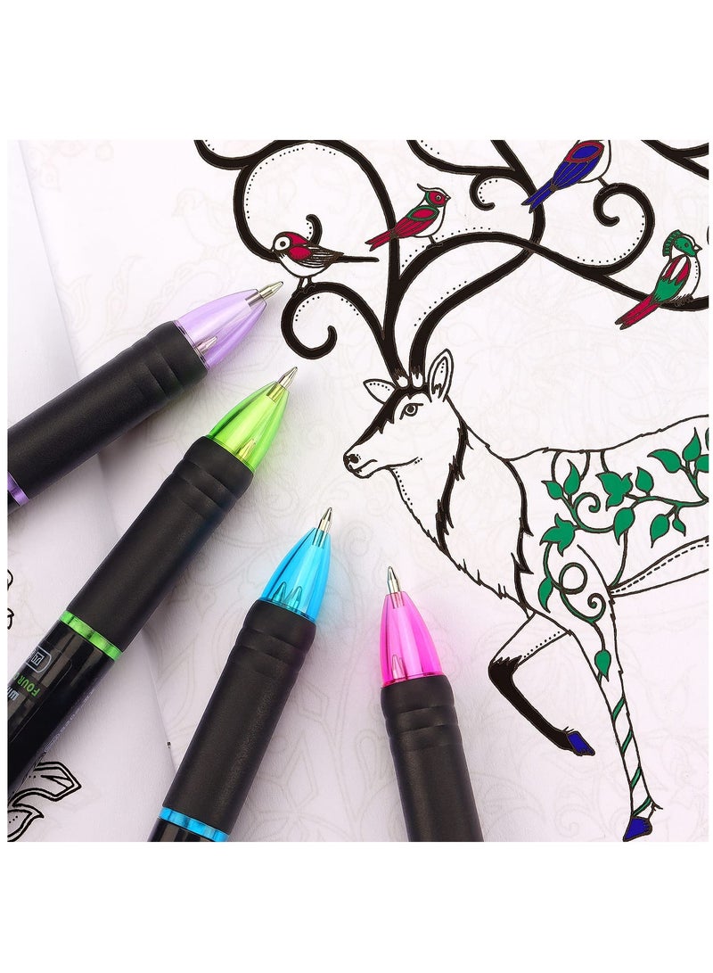 8-Pack Multicolor Retractable 4-in-1 Ballpoint Pens, 0.7mm Fine Tip for Office, School Supplies, Planner, Writing, Diary, Perfect Gift Pens. - Image 5