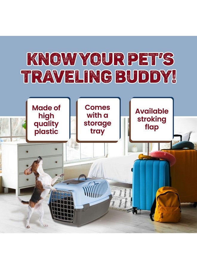 تريكسي حامل الحيوانات الأليفة Capri 3 | مصنوع من البلاستيك القابل للتحلل البيولوجي، حامل سفر القطط، حامل الحيوانات الأليفة، قفص حامل القطط، حامل للكلاب | يمكنه حمل ما يصل إلى 8 كجم - 24 × 16 × 15 بوصة، أزرق فاتح - Image 4