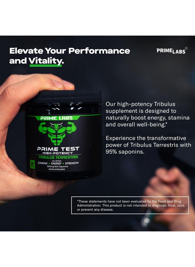 PRIME LABS Prime Labs Tribulus Terrestris for Men 1300mg - Enhanced with 95% Saponins - Energy, Vitality, Strength - 120 Count - Image 2