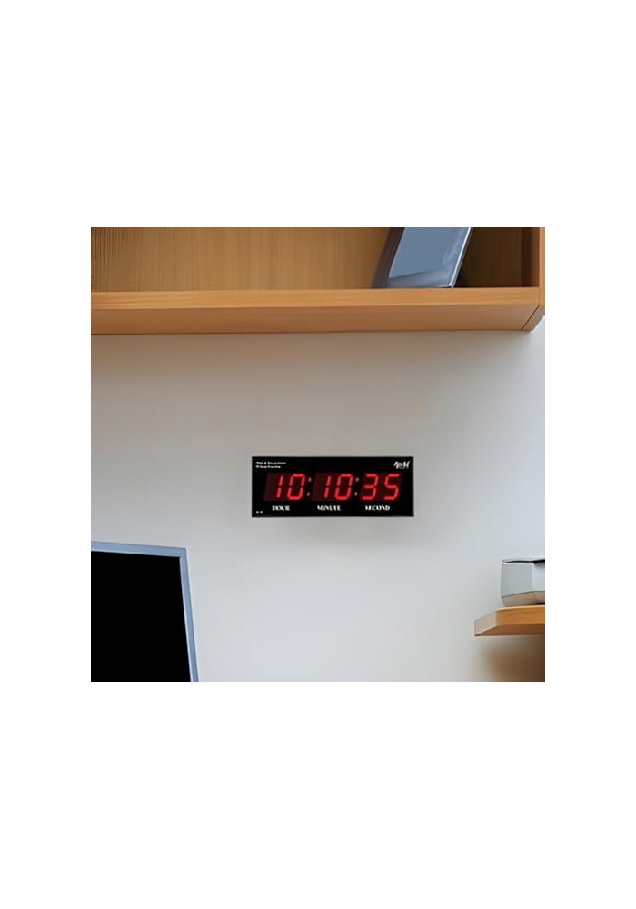 Ajanta Quartz Digital Wall Clock – Red LED Display, 36 x 14 cm | Stylish Plastic Frame | Accurate Quartz Timekeeping | Ideal for Home, Office, Kitchen & Living Room - Image 3