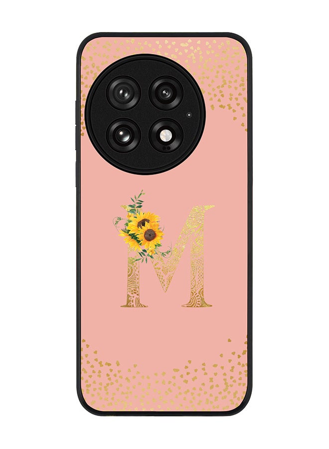 Stylizedd For OnePlus 13 5G Case,Slim fit Camera Protection, Shockproof Thin Phone cover  - Custom Floral Monogram - M  (Rose Pink ) - Image 1