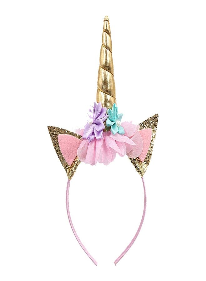 Partysanthe Kids Hair Accessories Cute Girls Flower Cat Ears Unicorn Headbands Children Headwear Photo Props Party Hairbands Easter Day 1pcs - Image 2