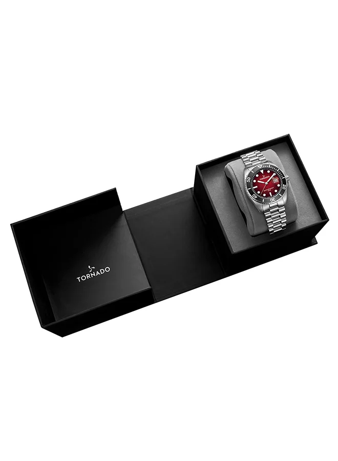 تورنيدو ساعة تورنادو LUMINA ANALOG T22001-SBSMB للرجال بسوار ستانلس ستيل مصقول وفضي