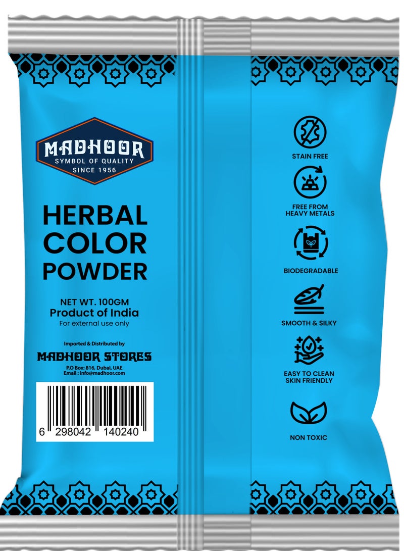 Madhoor Herbal Holi Colour Light Blue 100 Gm - Image 2