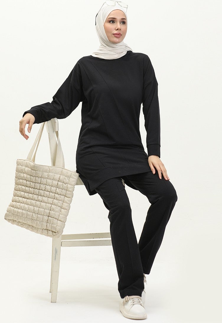 Sefa Merve Double Tracksuit 23009-02 Black - Image 1