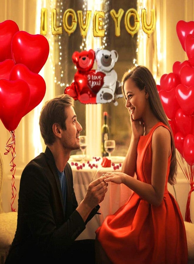 Fangoo 50 Pieces Love Heart Balloons Red Latex Heart Balloons for Valentines Day Wedding Anniversary Engagement Birthday Garden Company Celebration Graduation Prom Party Decoration Romantic Decoration - Image 4