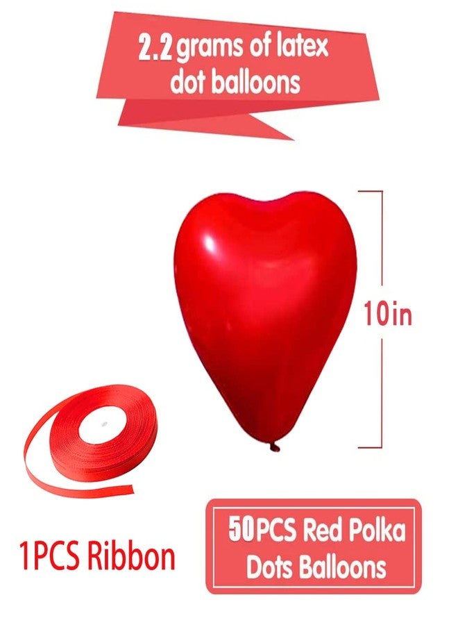 Fangoo 50 Pieces Love Heart Balloons Red Latex Heart Balloons for Valentines Day Wedding Anniversary Engagement Birthday Garden Company Celebration Graduation Prom Party Decoration Romantic Decoration - Image 2