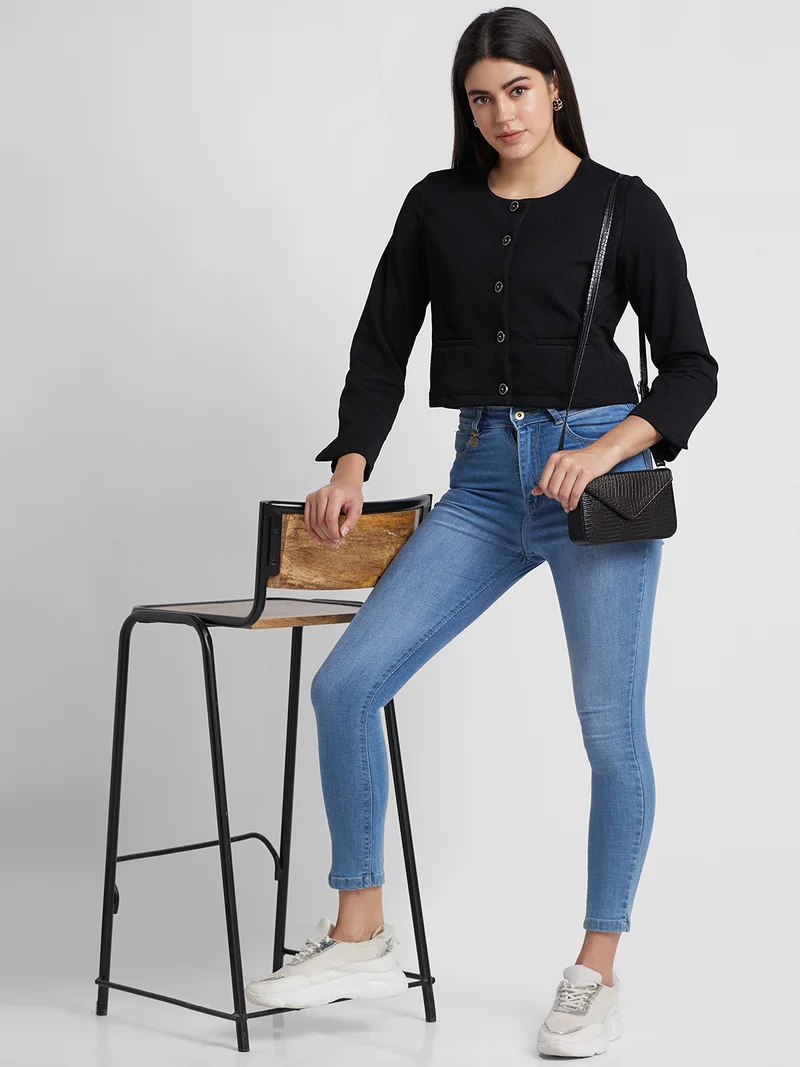 جلو باص Women Lightweight Crop Tailored Jacket