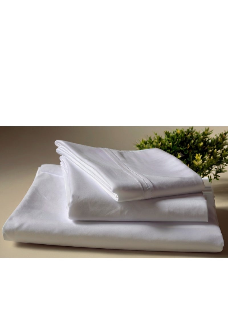 نيوفالييتو طقم سرير فاخر 120X200 مقاس مزدوج صغير  من القطن الطبيعي طويل التيلة 300TC، ملاءة مثبتة قطعة واحدة، ملاءة مسطحة واحدة، قطعتان من أغطية الوسائد، تهوية ناعمة وأفضل - Image 3