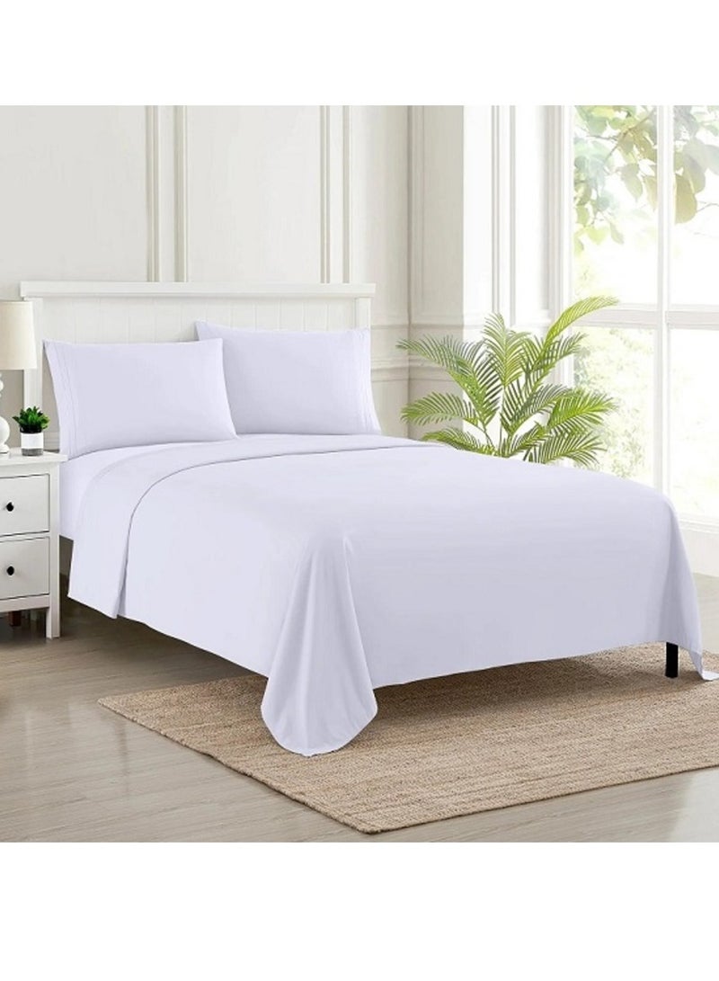 نيوفالييتو طقم سرير فاخر 120X200 مقاس مزدوج صغير  من القطن الطبيعي طويل التيلة 300TC، ملاءة مثبتة قطعة واحدة، ملاءة مسطحة واحدة، قطعتان من أغطية الوسائد، تهوية ناعمة وأفضل - Image 5