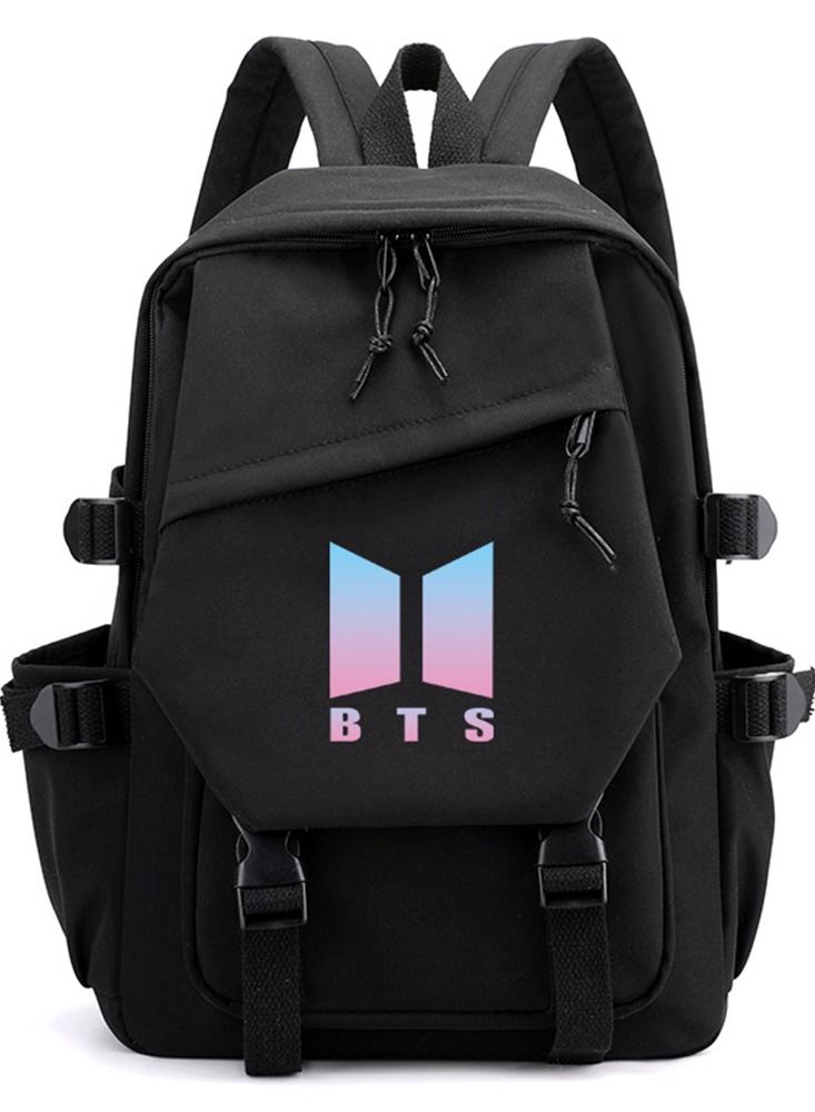 BTS BTS Backpack Casual Shoulder Bag Travel Rucksack,Black  - Image 1