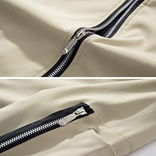 URBANFIND Men's Slim Fit Lightweight Sportswear Jacket Casual Bomber Jacket US L Khaki K - Image 4
