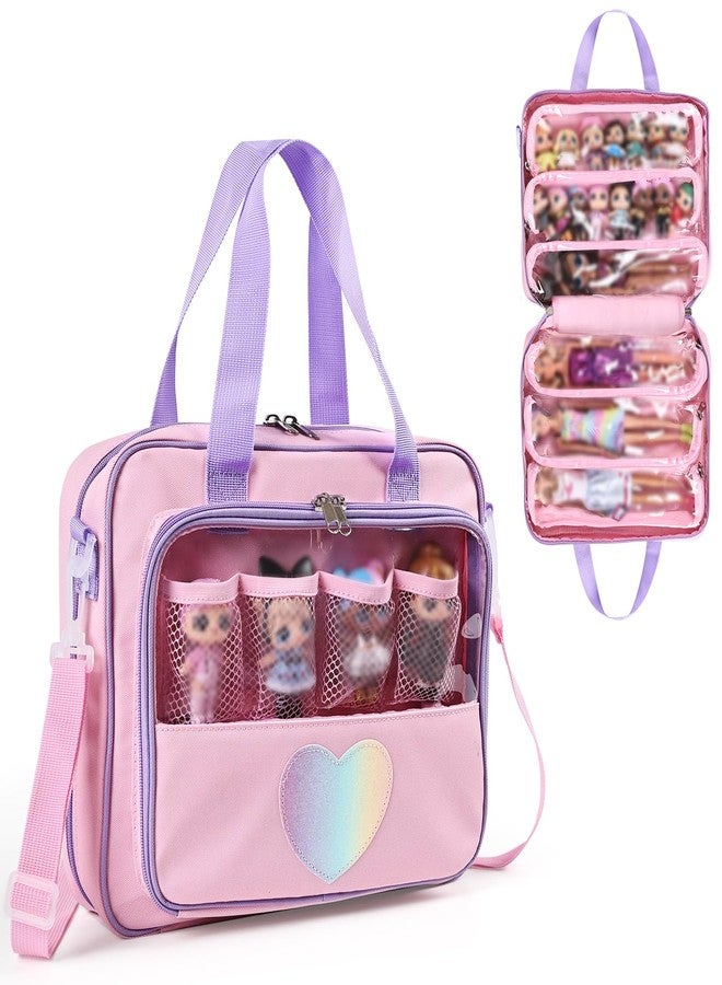 Craflakow Doll Carrying Bag Compatible with LOL Surprise Dolls, Storage Organizer Compatible with Barbie Dolls 6-12Inch, Multiple Pockets for Accessories(Bag only) - Image 1