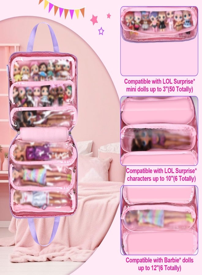 Craflakow Doll Carrying Bag Compatible with LOL Surprise Dolls, Storage Organizer Compatible with Barbie Dolls 6-12Inch, Multiple Pockets for Accessories(Bag only) - Image 3